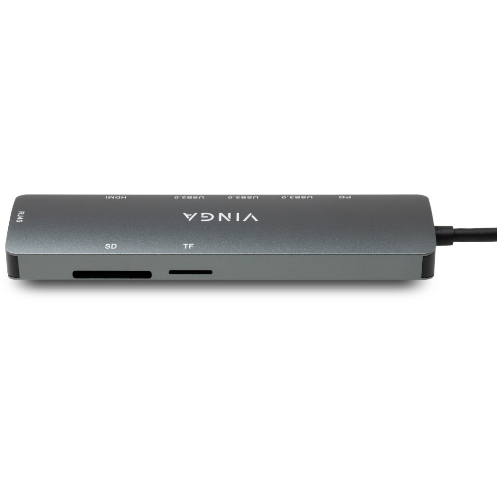 Концентратор Vinga USB-C 3.1 to HDMI+RJ45_1Gbps+3xUSB3.0+SD/TF+PD100W (VHYC8) - фото 6 Концентратор Vinga USB-C 3.1 to HDMI+RJ45_1Gbps+3xUSB3.0+SD/TF+PD100W (VHYC8) - фото 6