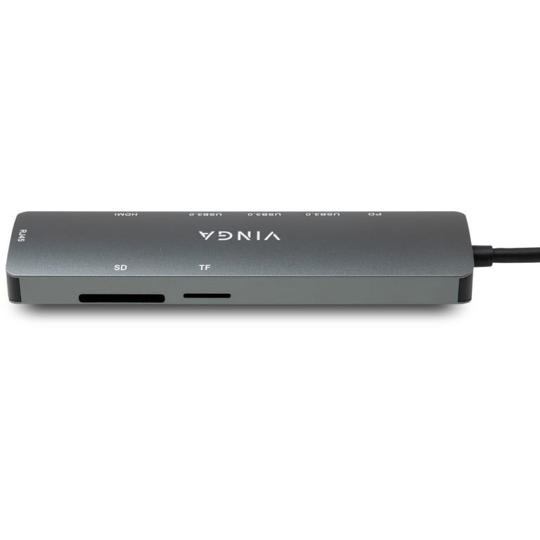 Концентратор Vinga USB-C 3.1 to HDMI+RJ45_1Gbps+3xUSB3.0+SD/TF+PD100W (VHYC8) - фото 6