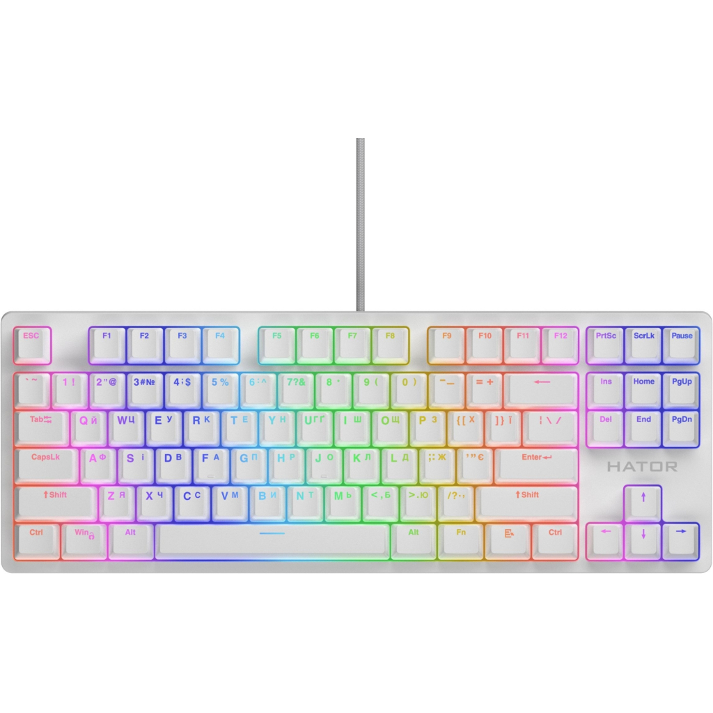 Клавіатура Hator Rockfall 2 Mecha TKL Orange USB White (HTK-521) - фото 1