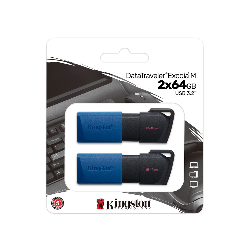 USB флеш накопичувач Kingston 2x64GB DataTraveler Exodia M Black/Blue USB 3.2 (DTXM/64GB-2P) - фото 6 USB флеш накопичувач Kingston 2x64GB DataTraveler Exodia M Black/Blue USB 3.2 (DTXM/64GB-2P) - фото 6