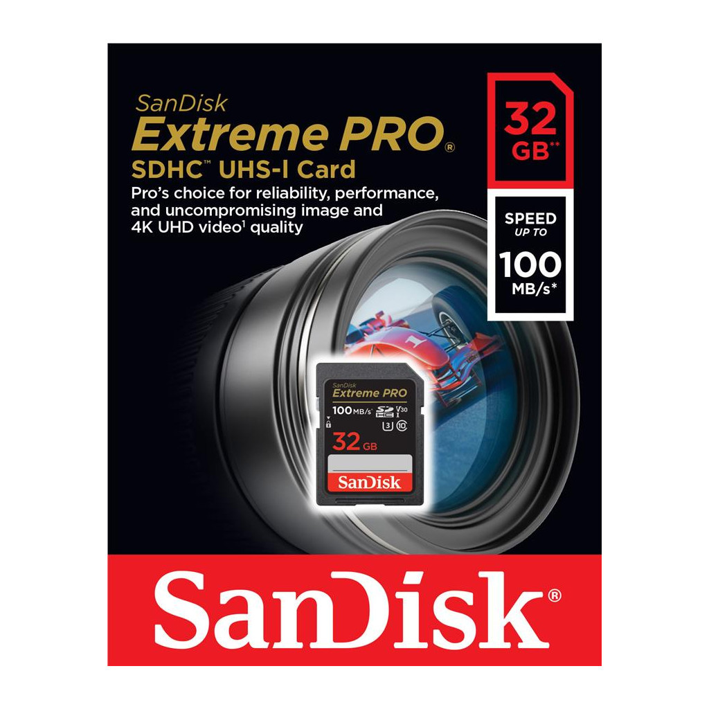 Карта пам'яті SanDisk 32GB SD class 10 UHS-I U3 V30 Extreme PRO (SDSDXXO-032G-GN4IN) - фото 4 Карта пам'яті SanDisk 32GB SD class 10 UHS-I U3 V30 Extreme PRO (SDSDXXO-032G-GN4IN) - фото 4