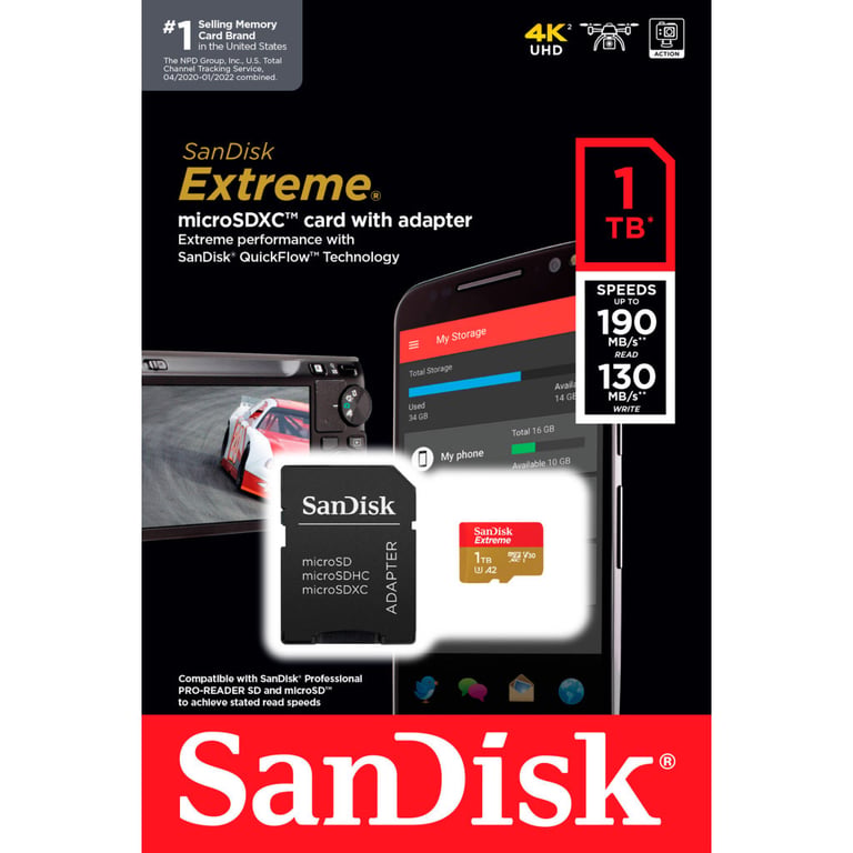 Карта пам'яті SanDisk 1TB microSD class 10 UHS-I U3 V30 Extreme (SDSQXAV-1T00-GN6MA) - фото 5