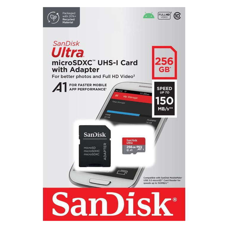 Карта пам'яті SanDisk 256GB microSDXC class 10 UHS-I Ultra (SDSQUAC-256G-GN6MA) - фото 5