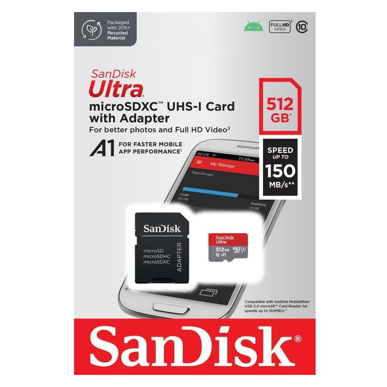 Карта пам'яті SanDisk 512GB microSDXC class 10 UHS-I Ultra (SDSQUAC-512G-GN6MA) - фото 3