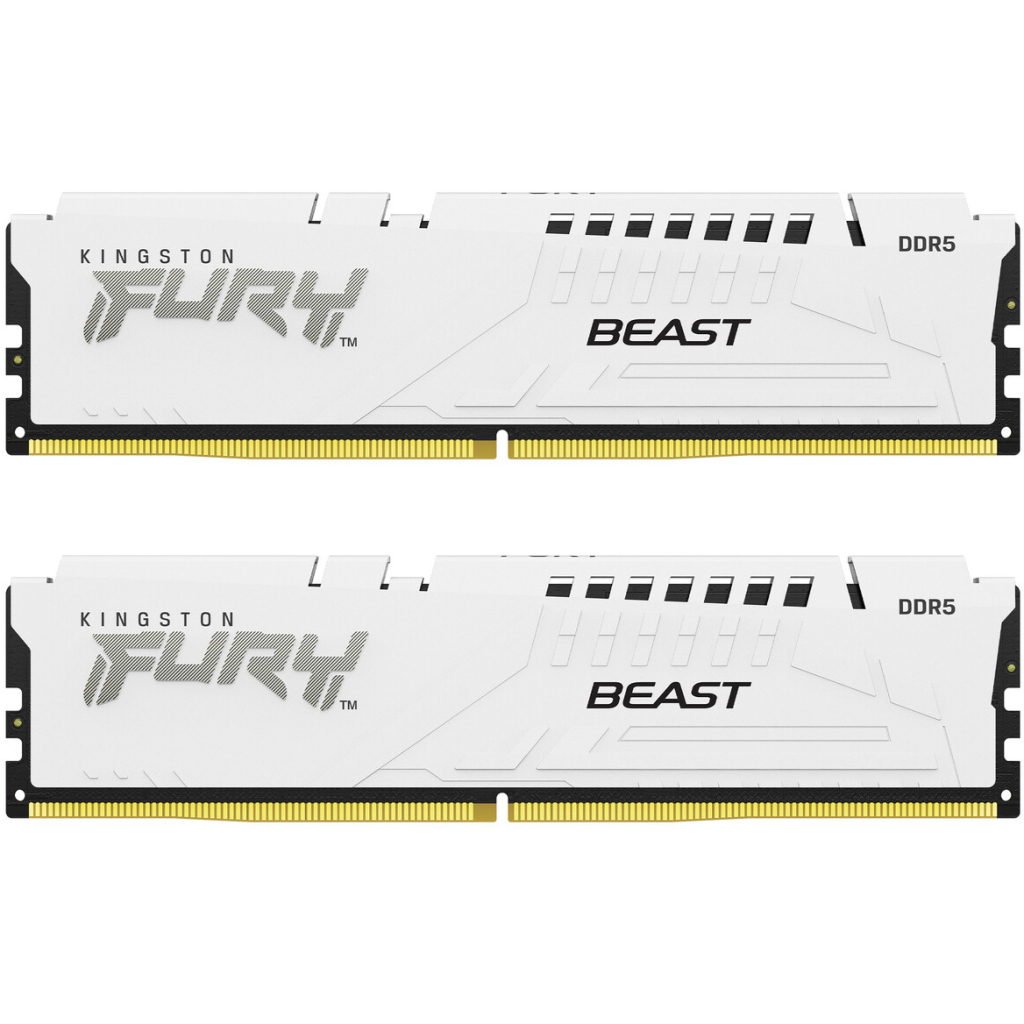 Модуль пам'яті для комп'ютера DDR5 64GB (2x32GB) 5600 MHz Beast White EXPO Kingston Fury (ex.HyperX) (KF556C36BWEK2-64) - фото 1