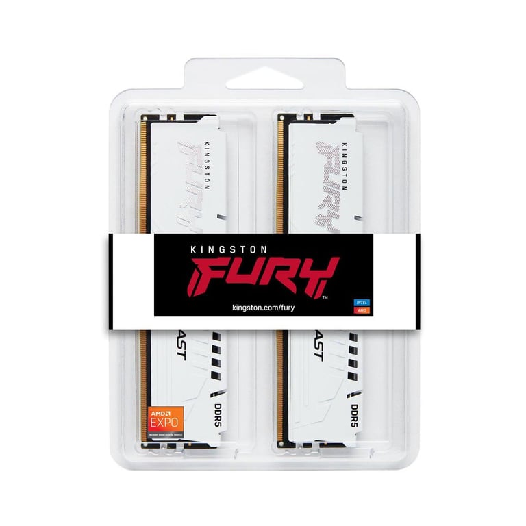 Модуль пам'яті для комп'ютера DDR5 64GB (2x32GB) 5600 MHz Beast White EXPO Kingston Fury (ex.HyperX) (KF556C36BWEK2-64) - фото 5