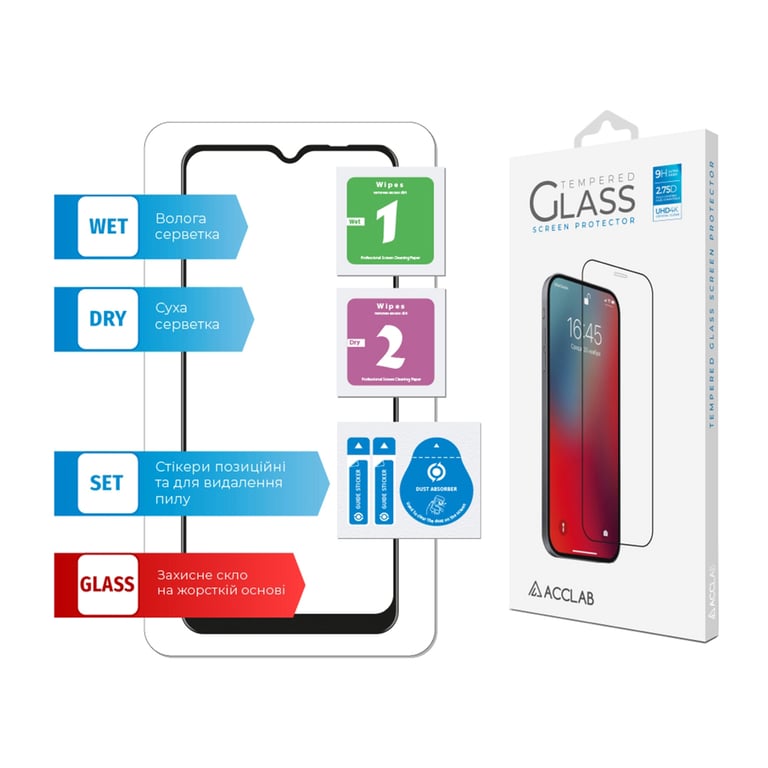 Скло захисне ACCLAB Full Glue Samsung A22 (1283126512551) - фото 6