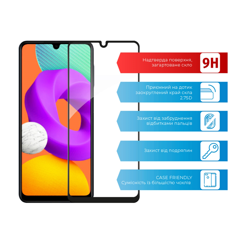 Скло захисне ACCLAB Full Glue Samsung M22 (1283126517518) - фото 2 Скло захисне ACCLAB Full Glue Samsung M22 (1283126517518) - фото 2