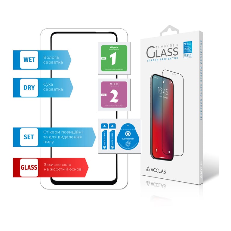 Скло захисне ACCLAB Full Glue Tecno Spark 8C (1283126542466) - фото 7