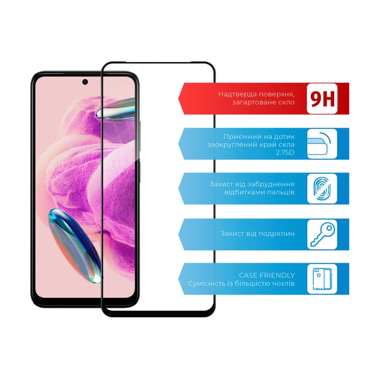 Скло захисне ACCLAB Full Glue Xiaomi Redmi Note 12S (1283126564987) - фото 3