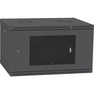 Шафа настінна Ipcom 6U, 600*600, перфоровані дверцята, RAL9005 (СН-6U-060х060-ДП-9005) - фото 1