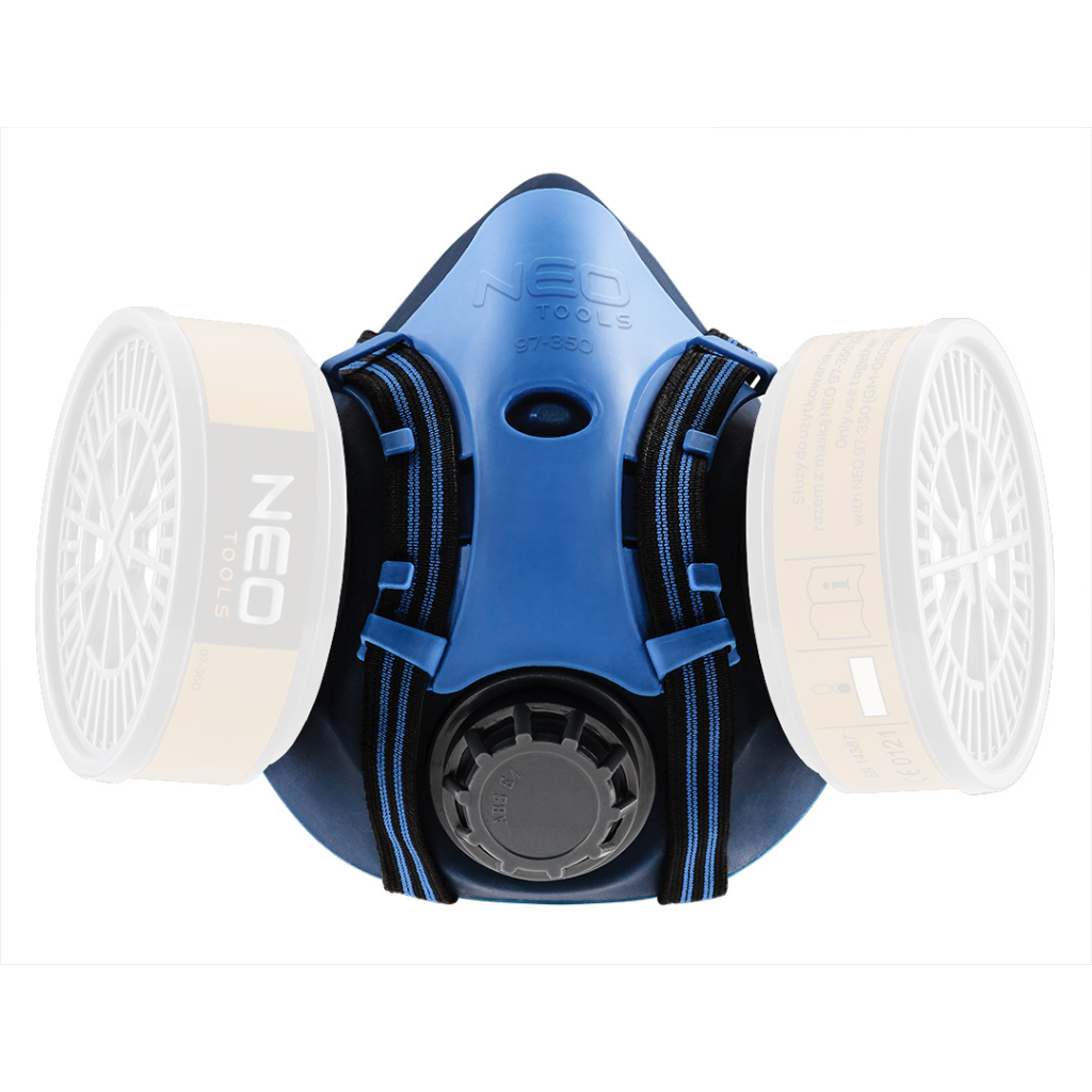 Респіратор Neo Tools силіконовий, на два фільтруючі патрони (у комплект не входять) (97-350) - фото 1