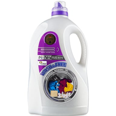 Гель для прання Wash&Free Жасмін та Лаванда з Марсельським милом 5 кг (4260637721266) - фото 1