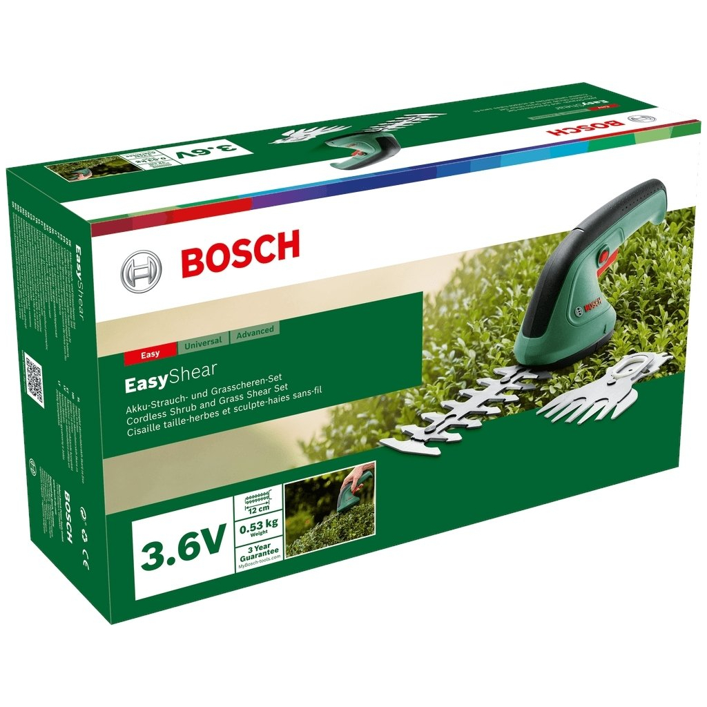 Кущоріз Bosch Bosch EasyShear, 3.6В, 1х1.5Аг, лезо 12см, крок різу 8мм (0.600.833.303) - фото 4 Кущоріз Bosch Bosch EasyShear, 3.6В, 1х1.5Аг, лезо 12см, крок різу 8мм (0.600.833.303) - фото 4
