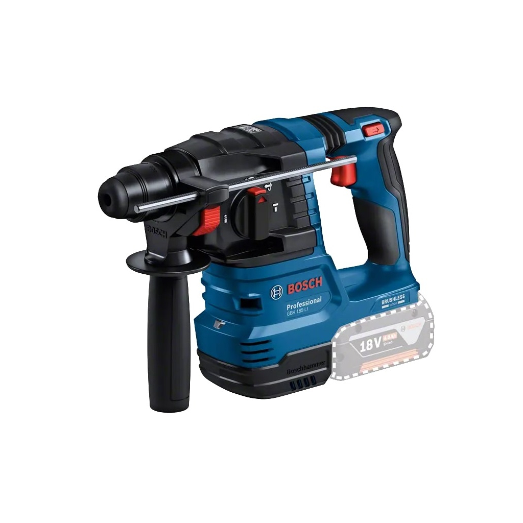 Перфоратор Bosch GBH 185-LI, 18В, SDS-Plus, 1.9Дж, безщітковий, 1х4.0Ah (0.611.924.022) - фото 5 Перфоратор Bosch GBH 185-LI, 18В, SDS-Plus, 1.9Дж, безщітковий, 1х4.0Ah (0.611.924.022) - фото 5