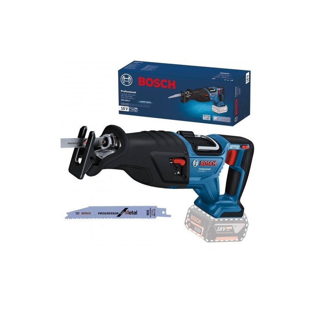 Шабельна пила Bosch GSA 185-LI, 18 В, пропил 230мм, хід 28мм (без АКБ та ЗП) (0.601.6C0.020) - фото 3 Шабельна пила Bosch GSA 185-LI, 18 В, пропил 230мм, хід 28мм (без АКБ та ЗП) (0.601.6C0.020) - фото 3