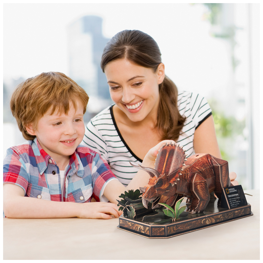 Пазл Cubic Fun 3D National Geographic Dino Трицератопс (DS1052h) - фото 4 Пазл Cubic Fun 3D National Geographic Dino Трицератопс (DS1052h) - фото 4