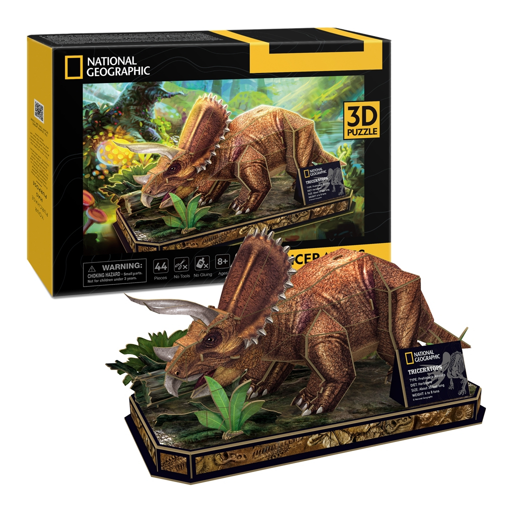Пазл Cubic Fun 3D National Geographic Dino Трицератопс (DS1052h) - фото 6 Пазл Cubic Fun 3D National Geographic Dino Трицератопс (DS1052h) - фото 6