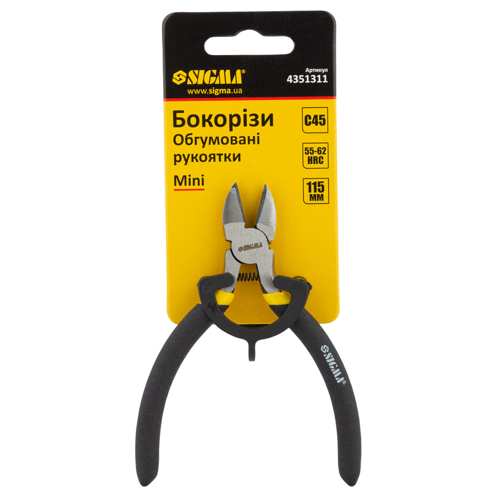 Бокорізи Sigma 115мм гумові рукоятки Mini (4351311) (4351311) - фото 3 Бокорізи Sigma 115мм гумові рукоятки Mini (4351311) (4351311) - фото 3