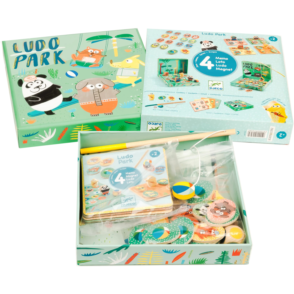 Настільна гра Djeco Набір ігор 4 в 1 Лудопарк (DJ01698) - фото 2 Настільна гра Djeco Набір ігор 4 в 1 Лудопарк (DJ01698) - фото 2