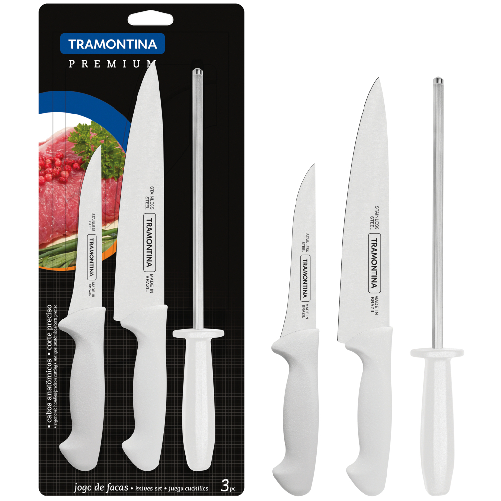 Набір ножів Tramontina Premium +мусат 3 предмети (24499/812) - фото 2 Набір ножів Tramontina Premium +мусат 3 предмети (24499/812) - фото 2