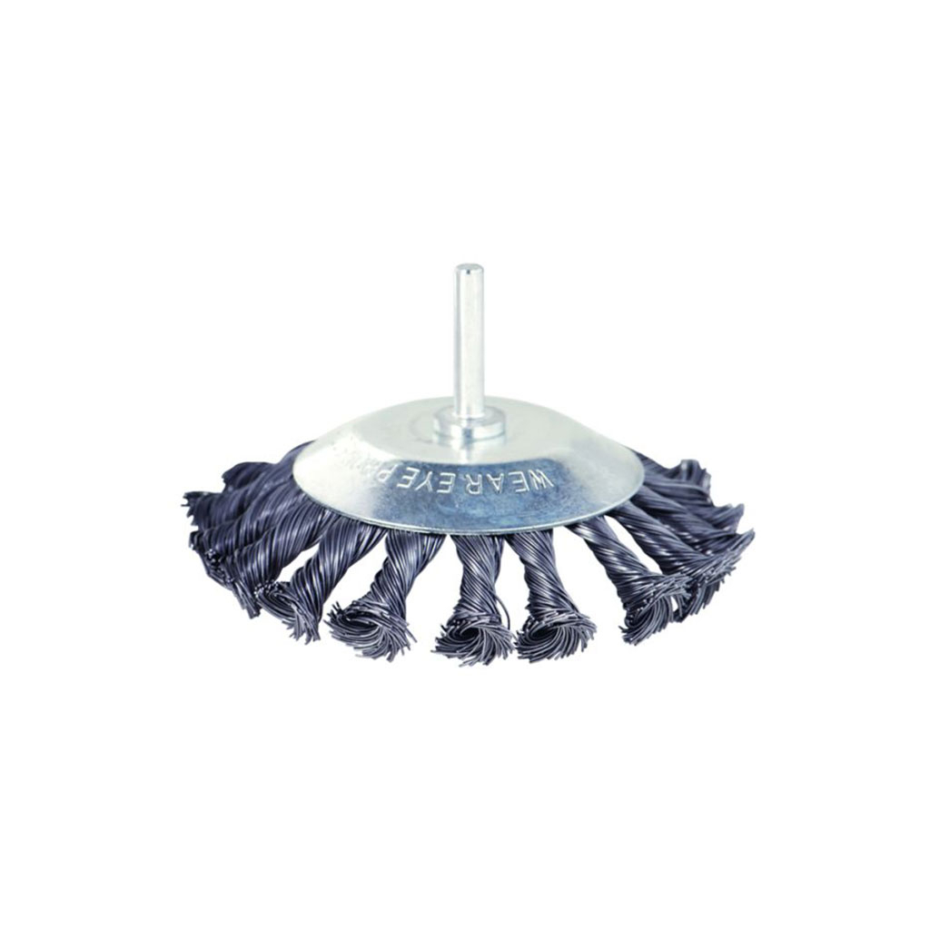 Щітка для електроінструменту Sigma дротяна конусоподібна 115мм хвостовик 6мм сталева кручена 9025111 (9025111) - фото 1