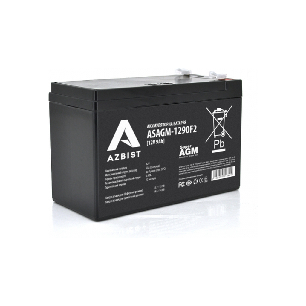 Батарея до ДБЖ AZBIST 12V 9Ah Super AGM (ASAGM-1290F2) Батарея до ДБЖ AZBIST 12V 9Ah Super AGM (ASAGM-1290F2)