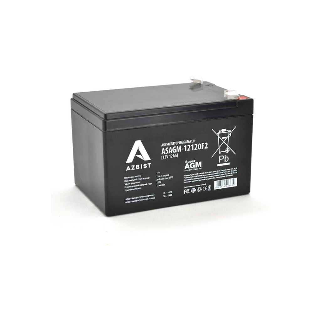Батарея до ДБЖ AZBIST 12V 12 Ah Super AGM (ASAGM-12120F2) - головне фото
