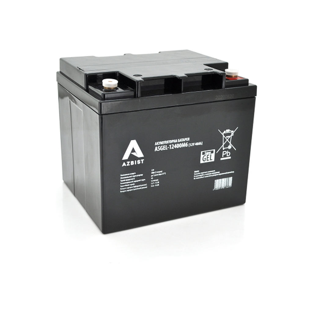 Батарея до ДБЖ AZBIST 12V 40 Ah Super GEL (ASGEL-12400M6) - фото 1 Батарея до ДБЖ AZBIST 12V 40 Ah Super GEL (ASGEL-12400M6) - фото 1