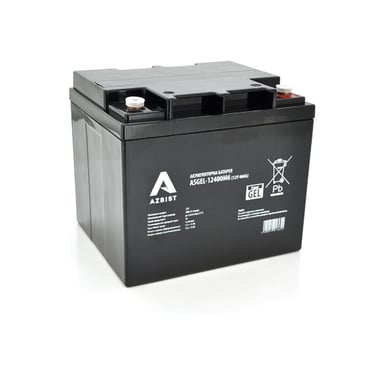 Батарея до ДБЖ AZBIST 12V 40 Ah Super GEL (ASGEL-12400M6) - фото 1
