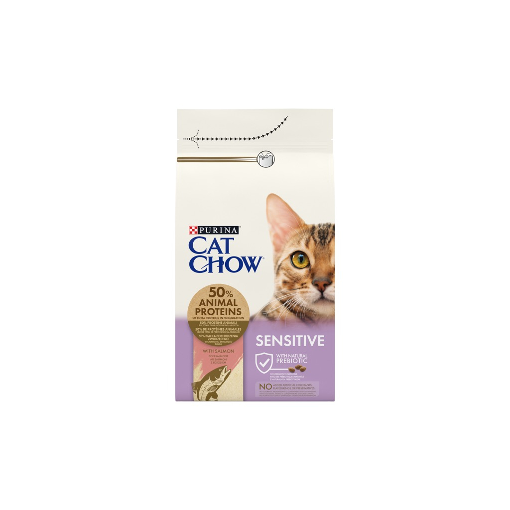 Сухий корм для кішок Purina Cat Chow Sensitive з лососем 15 кг (7613035394902) Сухий корм для кішок Purina Cat Chow Sensitive з лососем 15 кг (7613035394902)