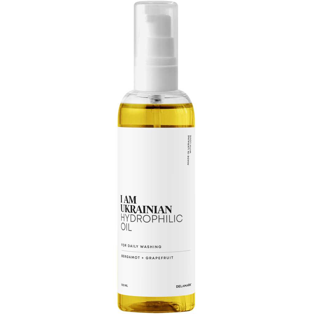 Гідрофільна олія DeLaMark I Am Ukrainian Оливкова для щоденного вмивання Бергамот + Грейпфрут 100 мл (4820152333506) - фото 1