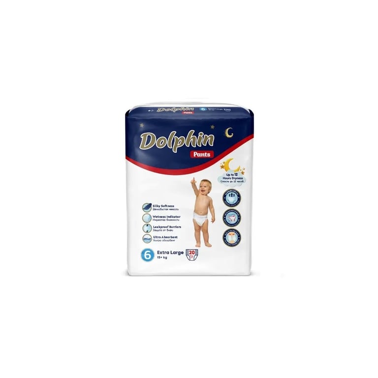 Підгузки Dolphin Dolphin 6 Exta large 15+ кг 20 шт (8680131207251)