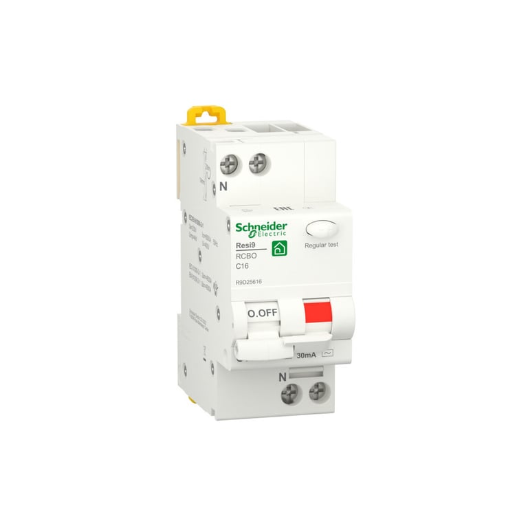 Диференціальний автоматичний вимикач Schneider Electric RESI9 6kA 1P+N 16A C 30mA (R9D25616)