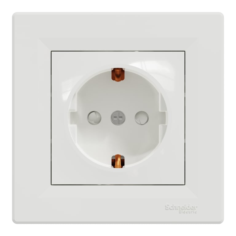 Розетка Schneider Electric ASFORA зі штор. біла (EPH2900221) - фото 1