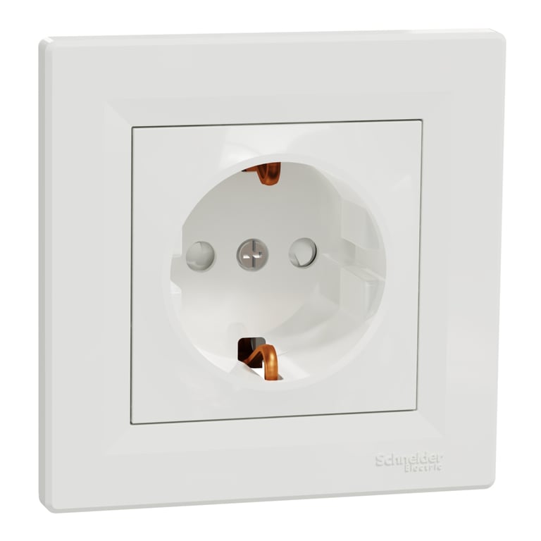 Розетка Schneider Electric ASFORA зі штор. біла (EPH2900221) - фото 2