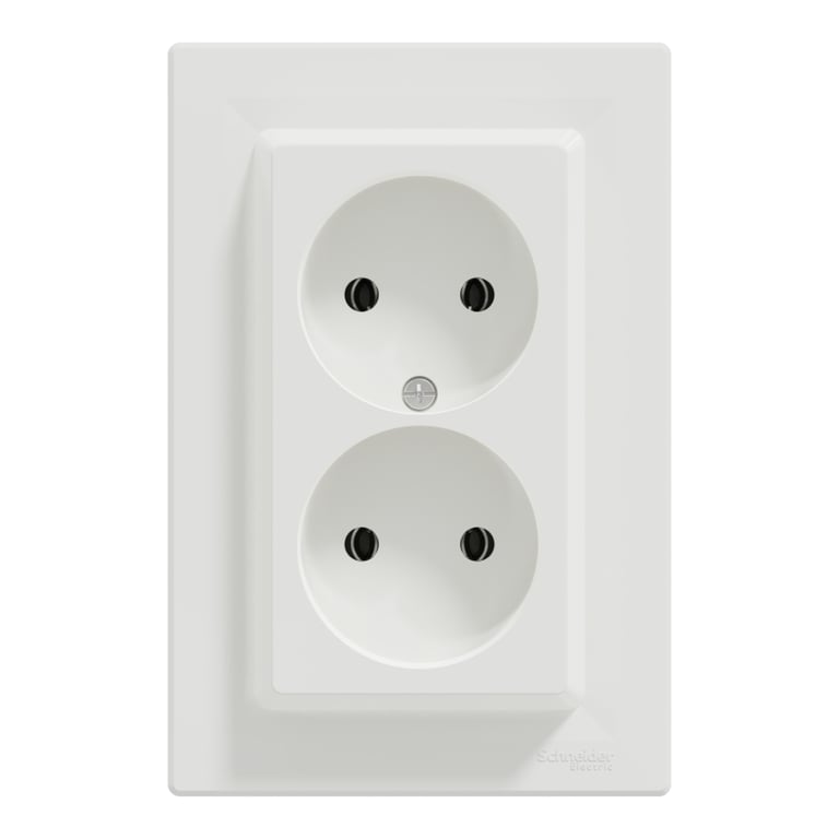 Розетка Schneider Electric ASFORA без заземлення подвійна біла (EPH9700121) - фото 1