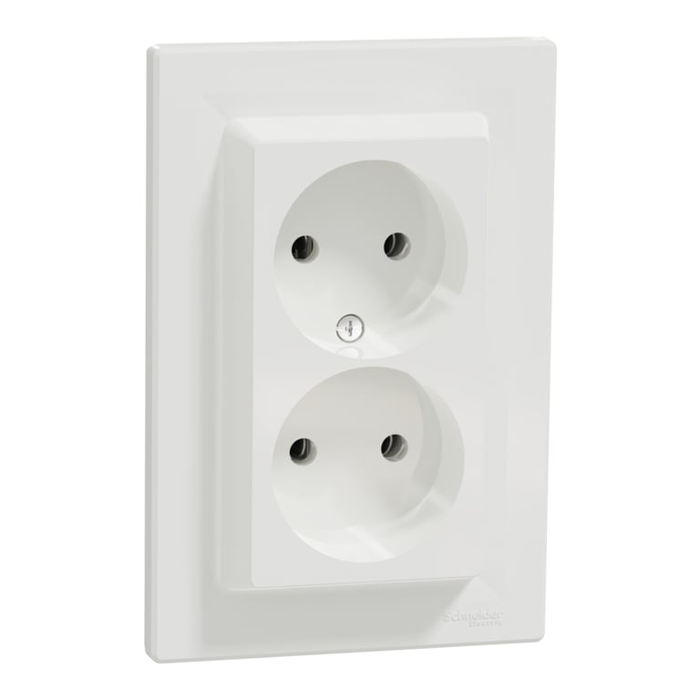 Розетка Schneider Electric ASFORA без заземлення подвійна біла (EPH9700121) - фото 2