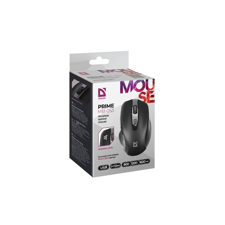 Мишка Defender Prime MB-053 Silent Wireless Black (52053) - фото 5
