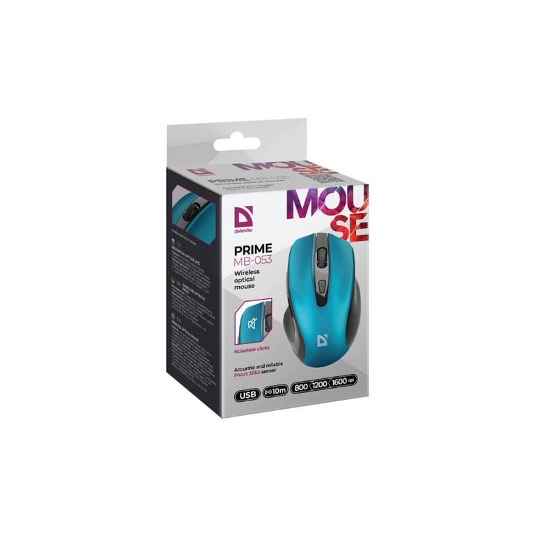 Мишка Defender Prime MB-053 Silent Wireless Turquoise (52054) - фото 3