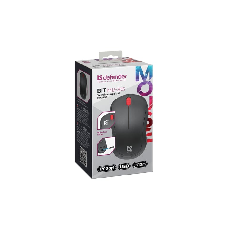 Мишка Defender Bit MB-205 Silent Wireless Black (52205) - фото 5