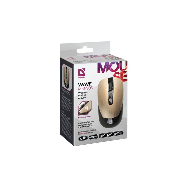 Мишка Defender Wave MM-995 Silent Wireless Bronze (52992) - фото 5