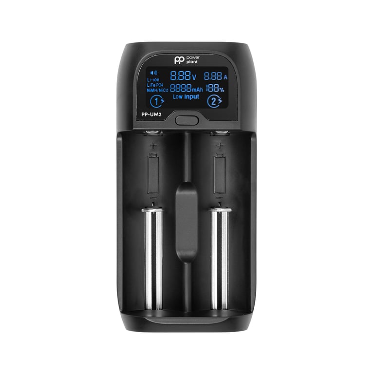 Зарядний пристрій для акумуляторів PowerPlant PP-UM2 (Ni-Mh, Ni-Cd, Li-ion, LiFePO4 / input DC 5V/2A) (AA620180) - фото 1