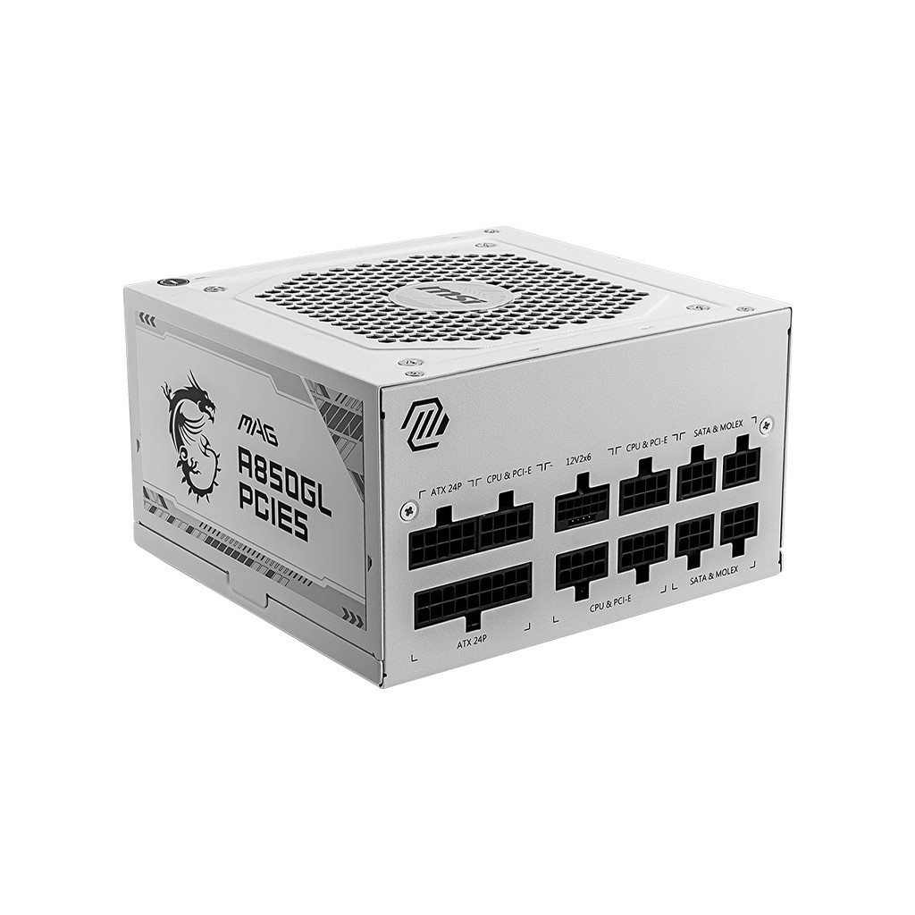 Блок живлення MSI 850W (MAG A850GL PCIE5 WHITE) - фото 1 Блок живлення MSI 850W (MAG A850GL PCIE5 WHITE) - фото 1