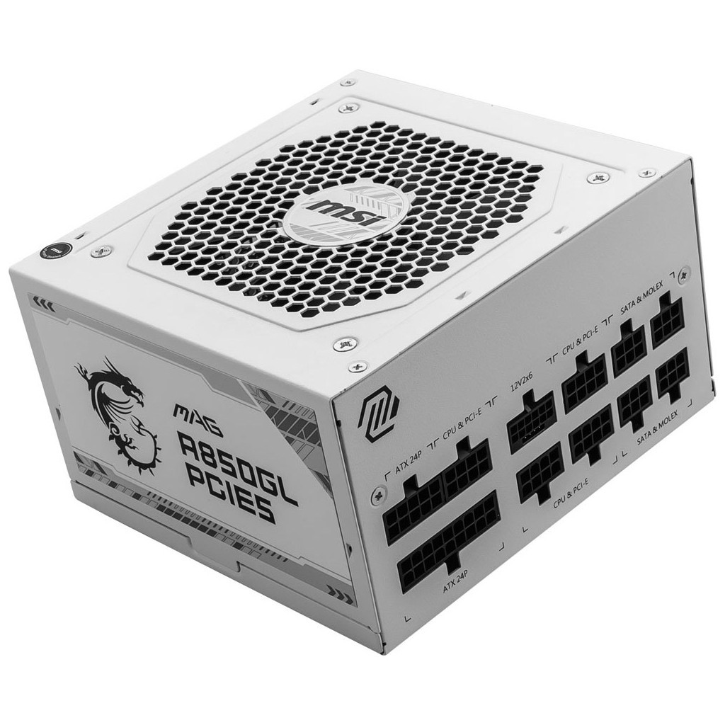 Блок живлення MSI 850W (MAG A850GL PCIE5 WHITE) - фото 2 Блок живлення MSI 850W (MAG A850GL PCIE5 WHITE) - фото 2