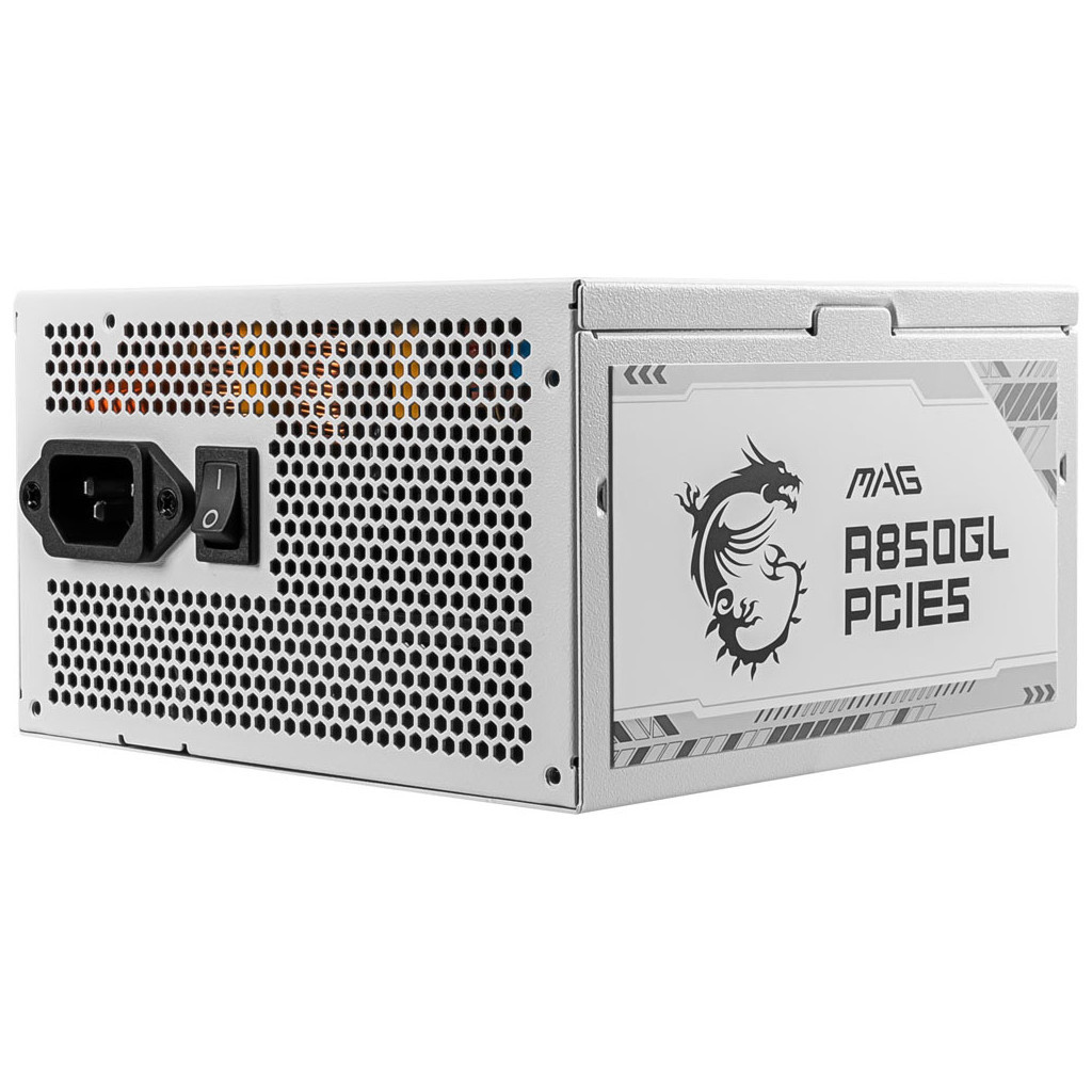 Блок живлення MSI 850W (MAG A850GL PCIE5 WHITE) - фото 4 Блок живлення MSI 850W (MAG A850GL PCIE5 WHITE) - фото 4