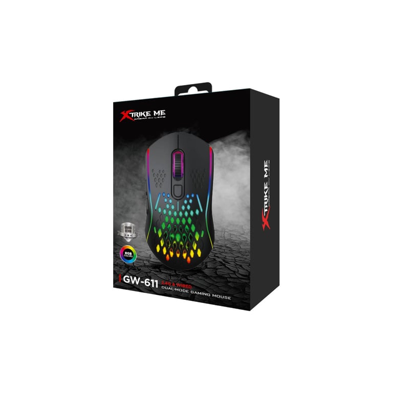 Мишка Xtrike ME GW-611 Wireless RGB Black (GW-611) - фото 7