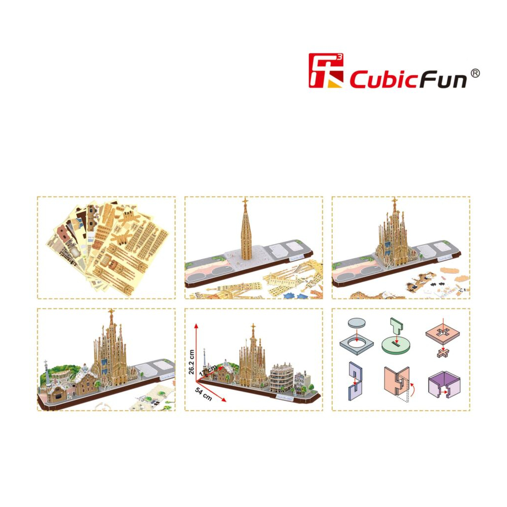 Пазл Cubic Fun Тривимірна головоломка-конструктор City Line Barcelona (MC256h) - фото 3 Пазл Cubic Fun Тривимірна головоломка-конструктор City Line Barcelona (MC256h) - фото 3