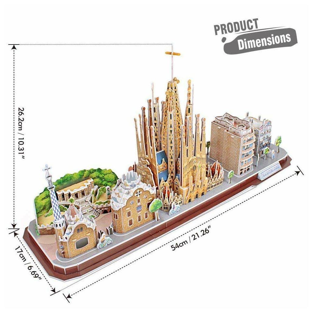Пазл Cubic Fun Тривимірна головоломка-конструктор City Line Barcelona (MC256h) - фото 6 Пазл Cubic Fun Тривимірна головоломка-конструктор City Line Barcelona (MC256h) - фото 6