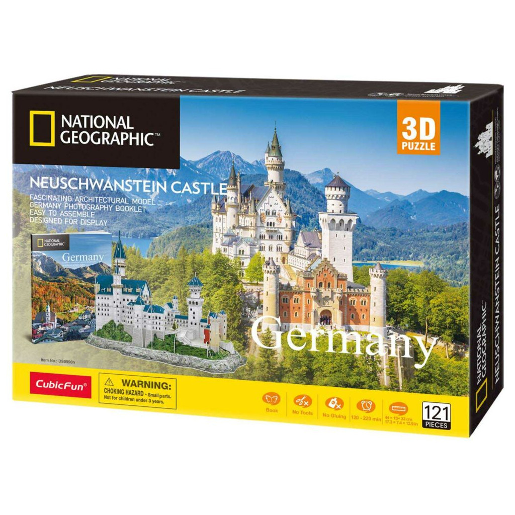 Пазл Cubic Fun Тривимірна головоломка-конструктор National Geographic Замок Нойшванштайн (DS0990h)